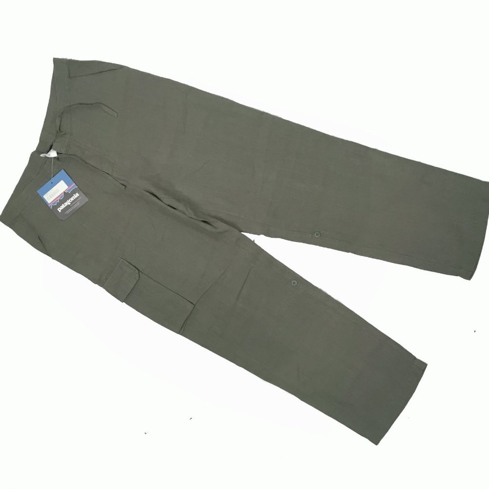 NEW Patagonia Womens Island Hemp Drawstring Pants 4 6 8 10 12 Green Cargo Pocket